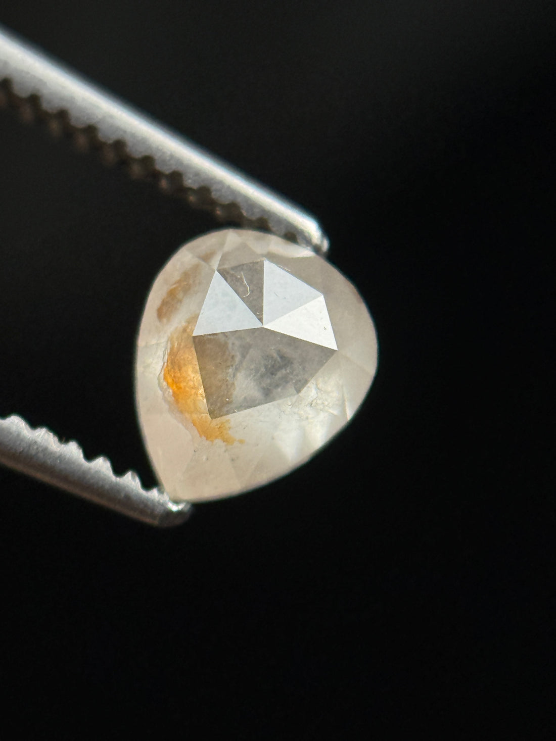 0.62 Ct Pear Rose Cut White Natural Fancy Diamond