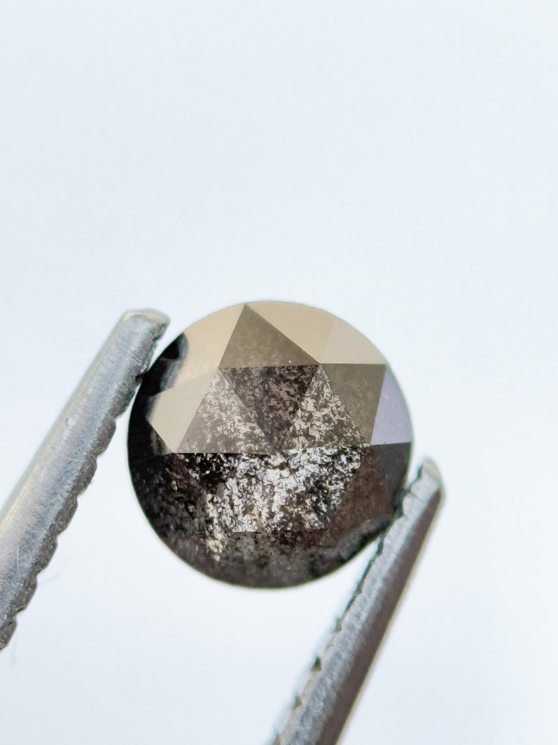 0.68 Ct Round Rose Cut Grey Natural Fancy Diamond