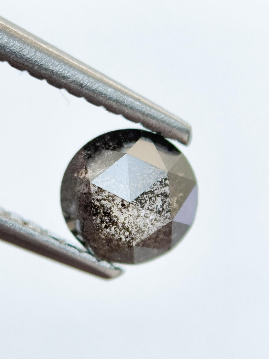 0.68 Ct Round Rose Cut Grey Natural Fancy Diamond