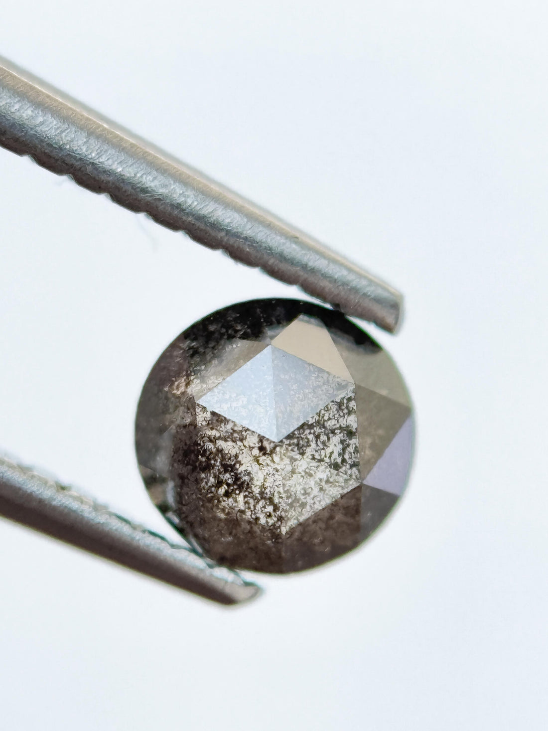 0.68 Ct Round Rose Cut Grey Natural Fancy Diamond