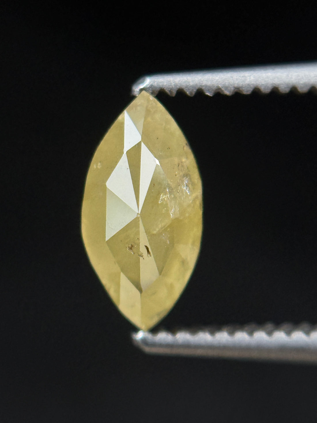 0.72 Ct Marquise Rose Cut Yellow Natural Minimalist Diamond