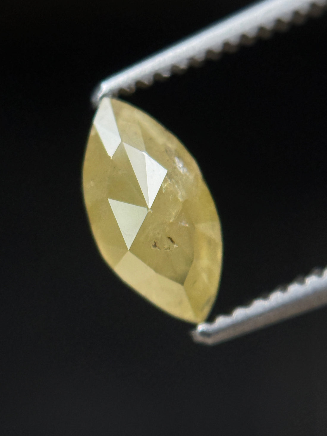 0.72 Ct Marquise Rose Cut Yellow Natural Minimalist Diamond