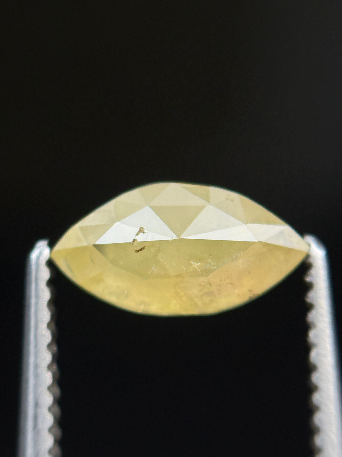 0.72 Ct Marquise Rose Cut Yellow Natural Minimalist Diamond