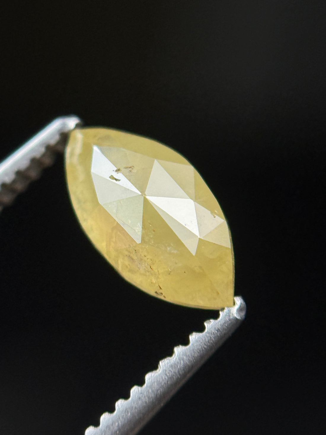 0.72 Ct Marquise Rose Cut Yellow Natural Minimalist Diamond