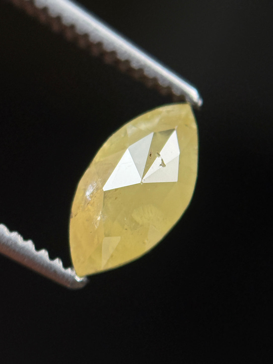 0.72 Ct Marquise Rose Cut Yellow Natural Minimalist Diamond