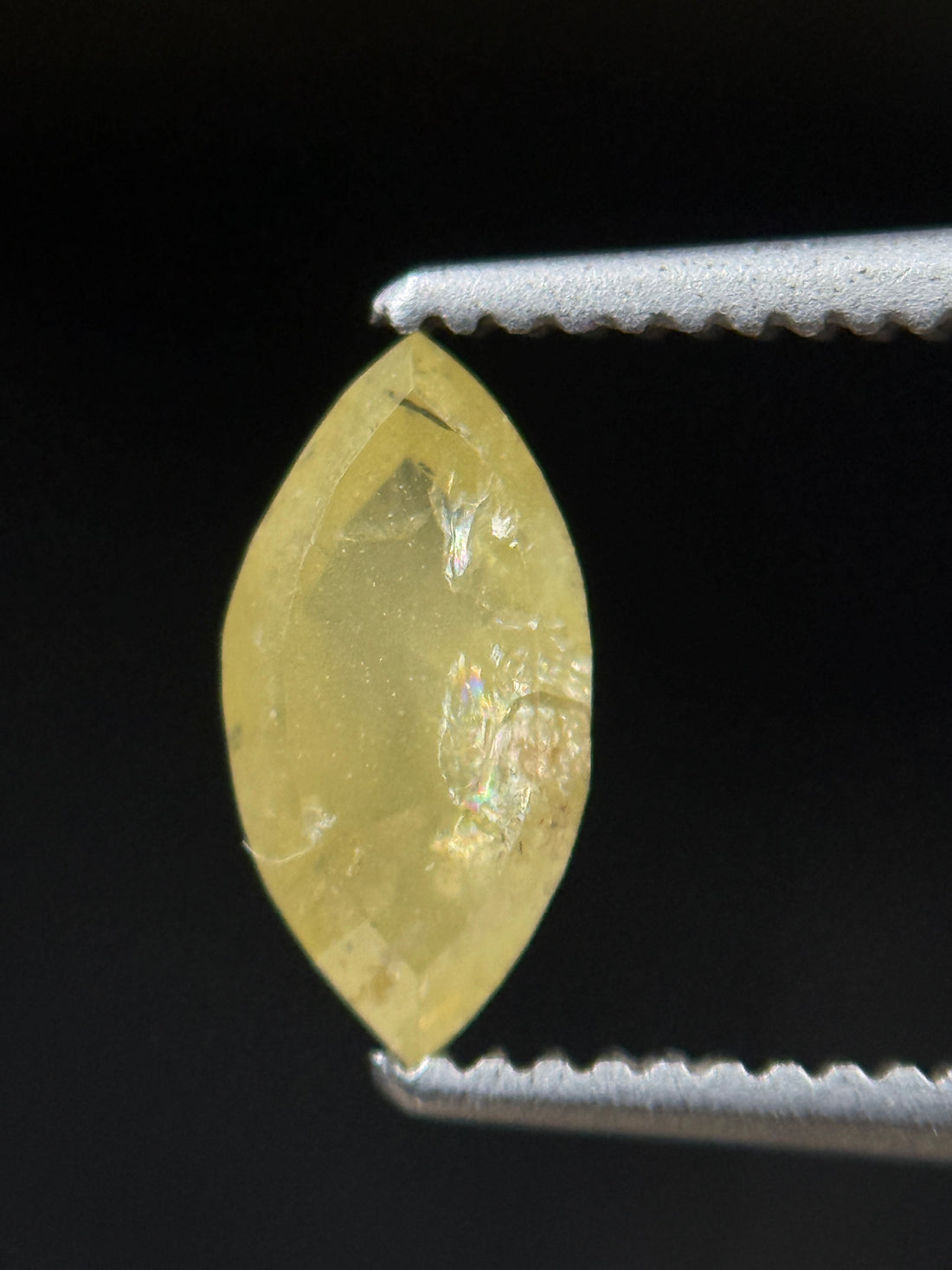 0.72 Ct Marquise Rose Cut Yellow Natural Minimalist Diamond