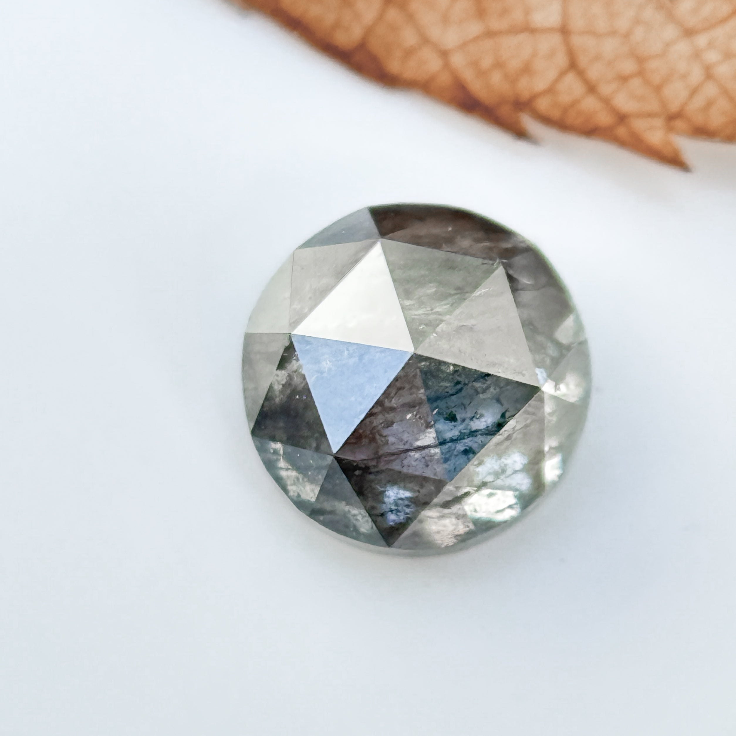 0.40 Ct Round Rose Cut White Natural Fancy Diamond