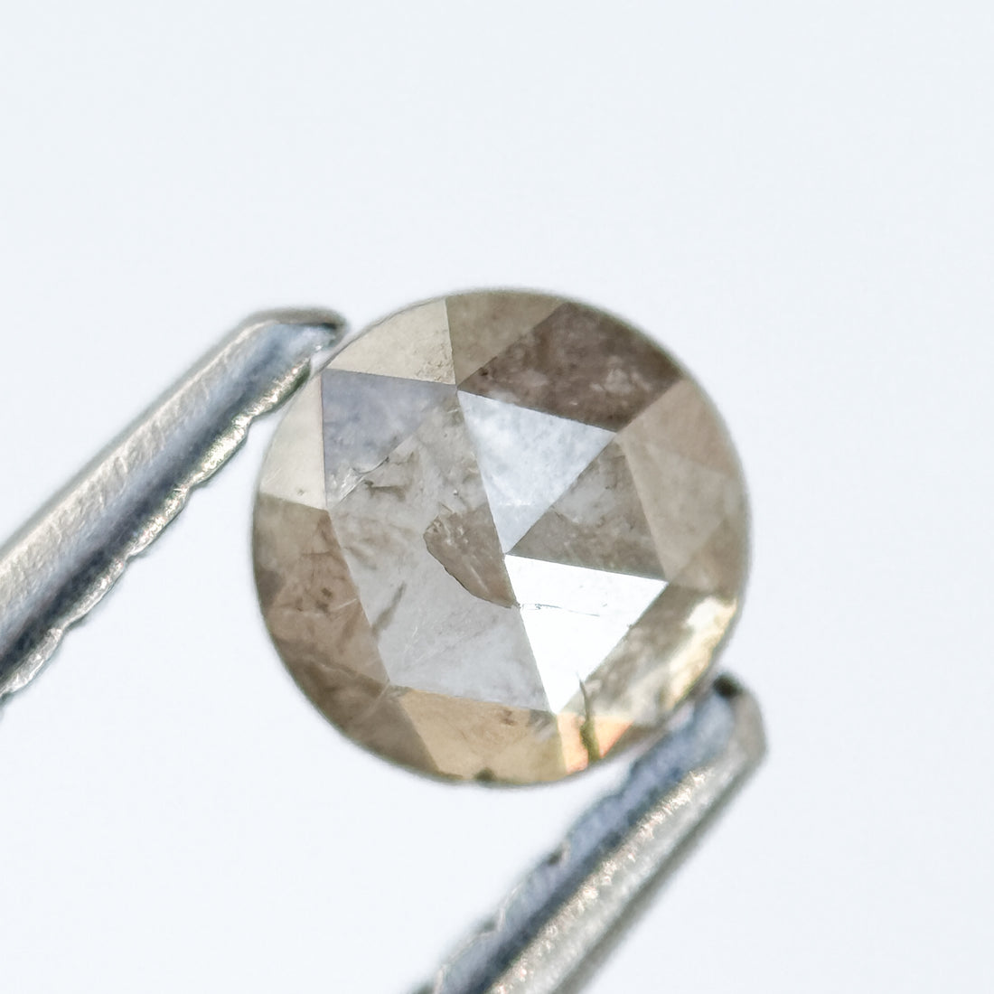 0.33 Ct Round Rose Cut Grey Natural Salt and Pepper Diamond