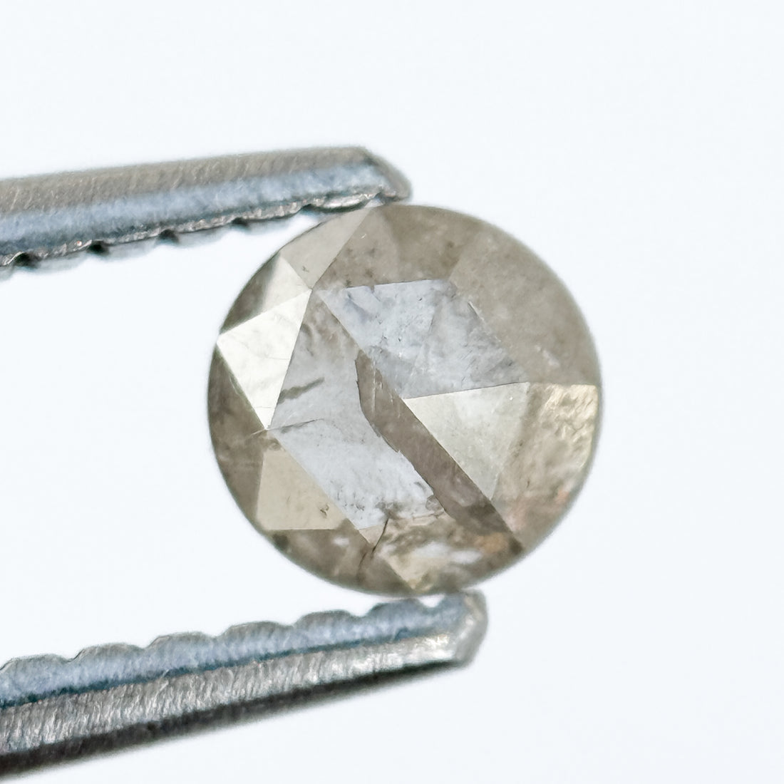 0.33 Ct Round Rose Cut Grey Natural Salt and Pepper Diamond