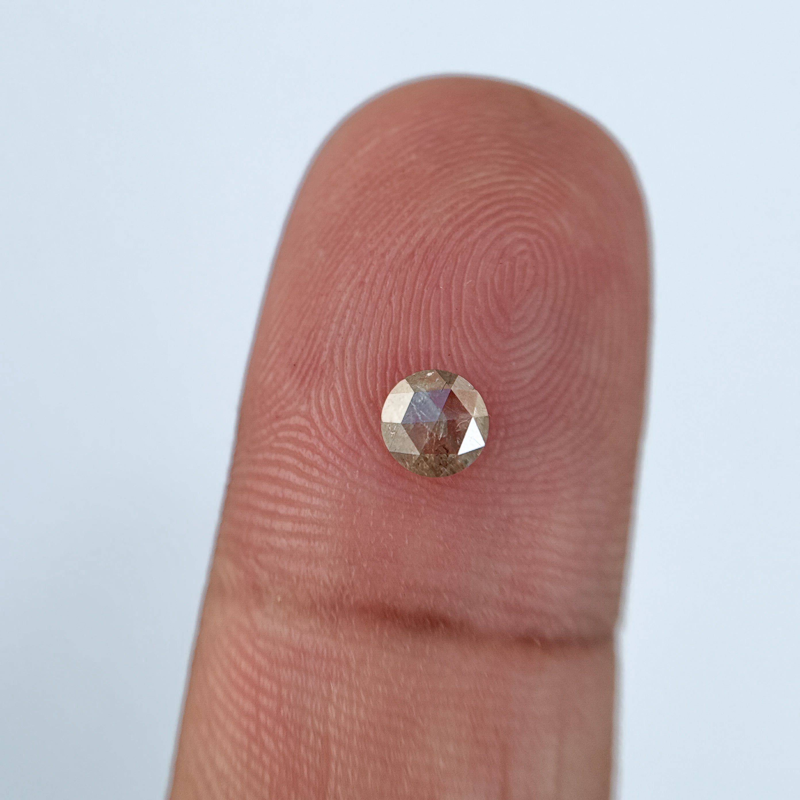 0.33 Ct Round Rose Cut Grey Natural Salt and Pepper Diamond