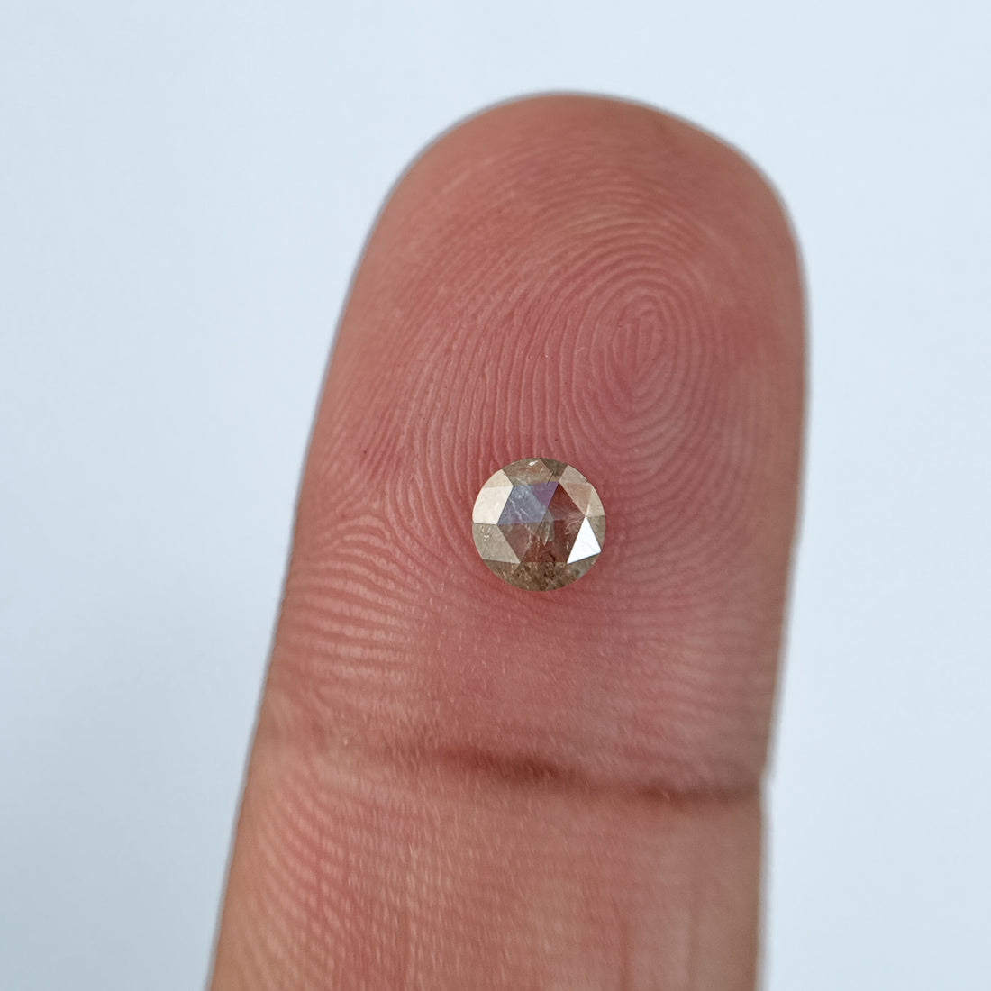 0.33 Ct Round Rose Cut Grey Natural Salt and Pepper Diamond