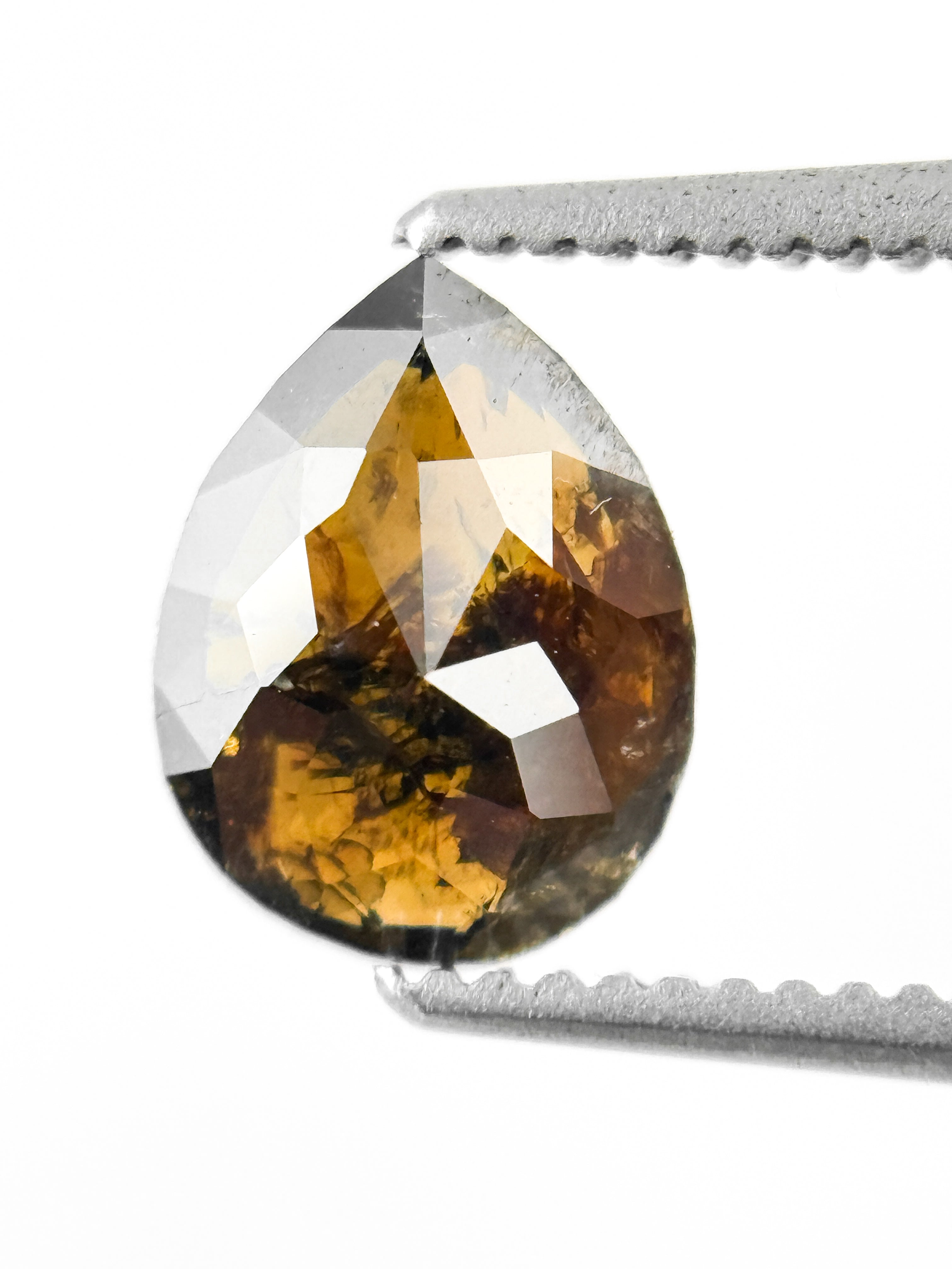 1.12 Ct Pear Rose Cut Brown Natural Fancy Diamond