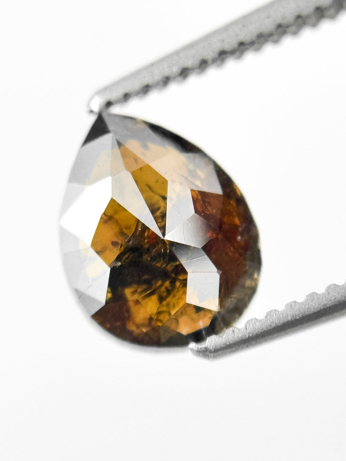 1.12 Ct Pear Rose Cut Brown Natural Fancy Diamond
