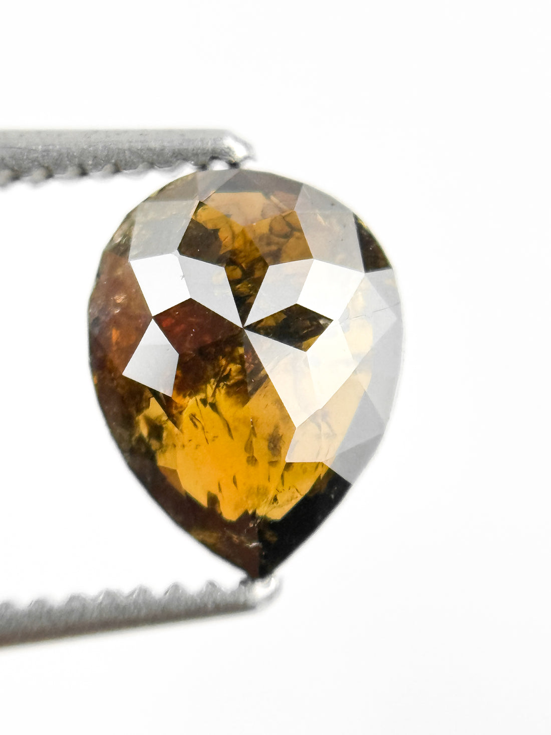 1.12 Ct Pear Rose Cut Brown Natural Fancy Diamond