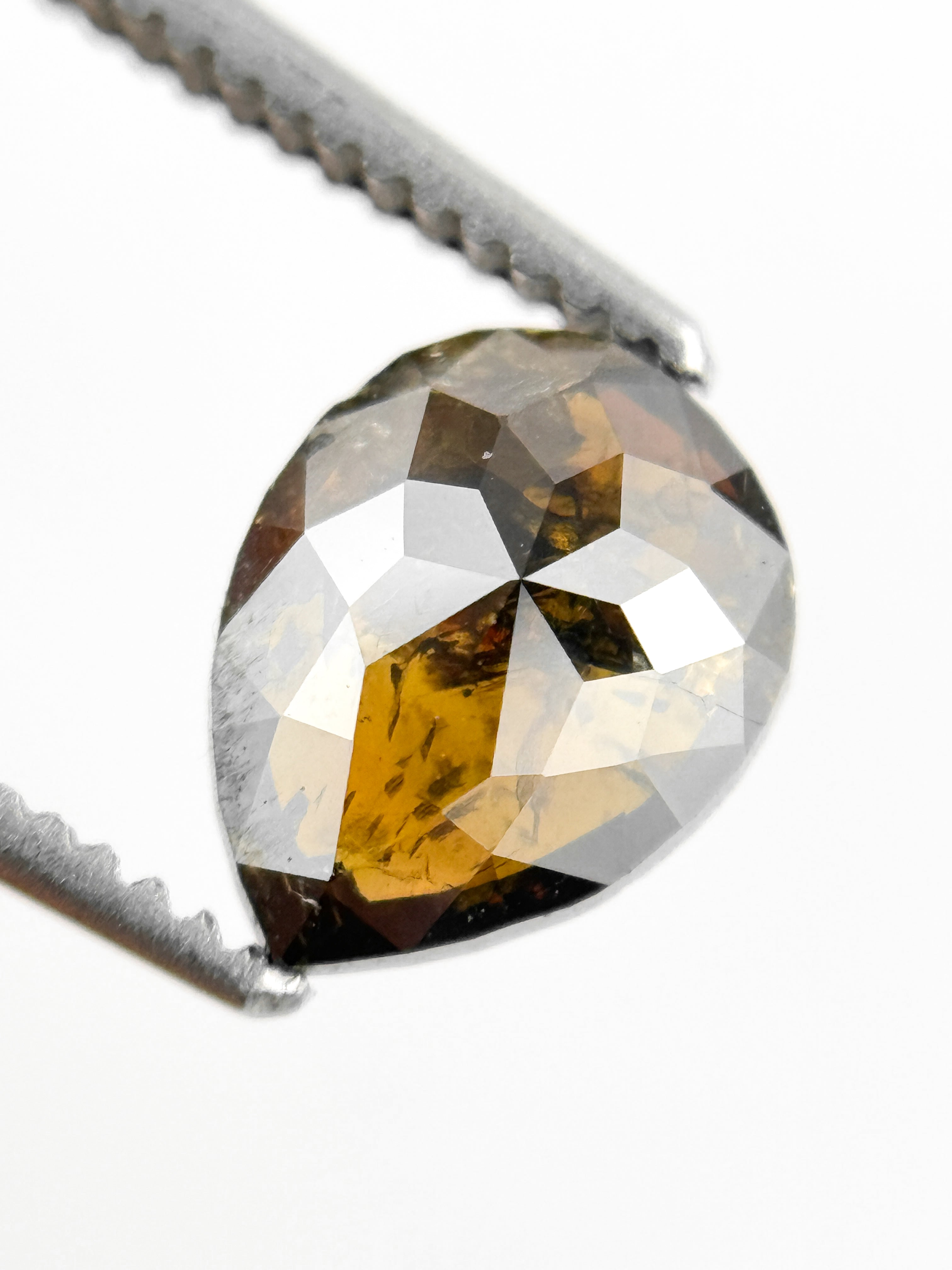 1.12 Ct Pear Rose Cut Brown Natural Fancy Diamond