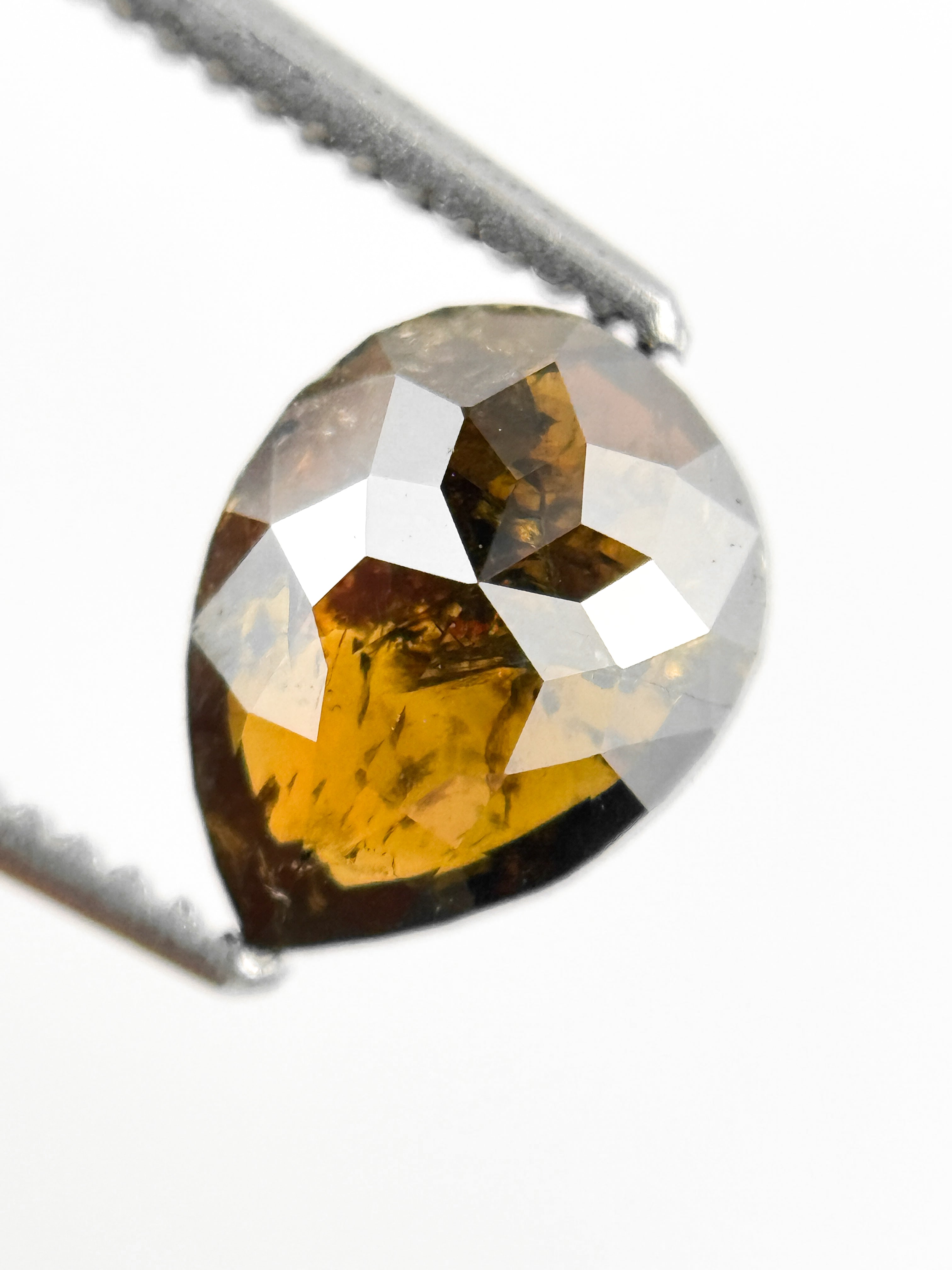 1.12 Ct Pear Rose Cut Brown Natural Fancy Diamond