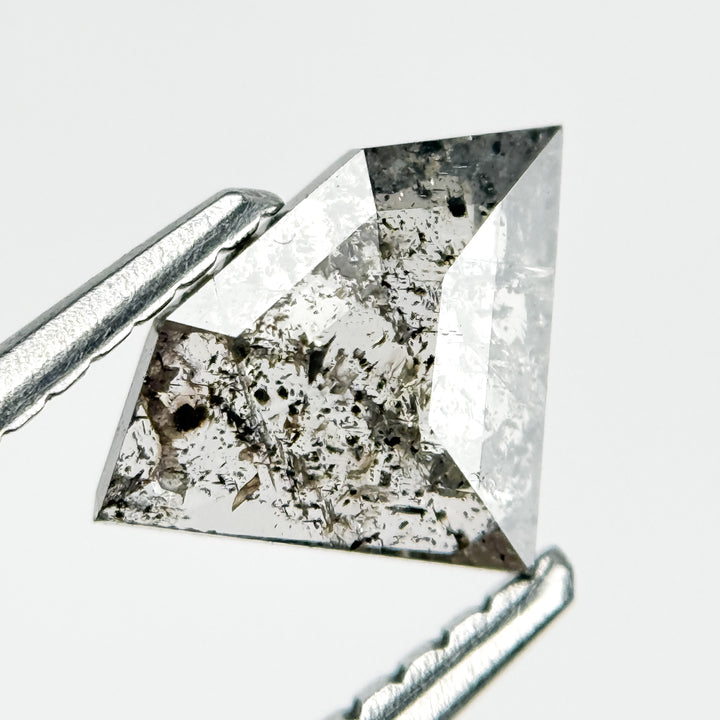 0.77 Ct Pentagon Rose Cut Grey Natural Salt and Pepper Diamond