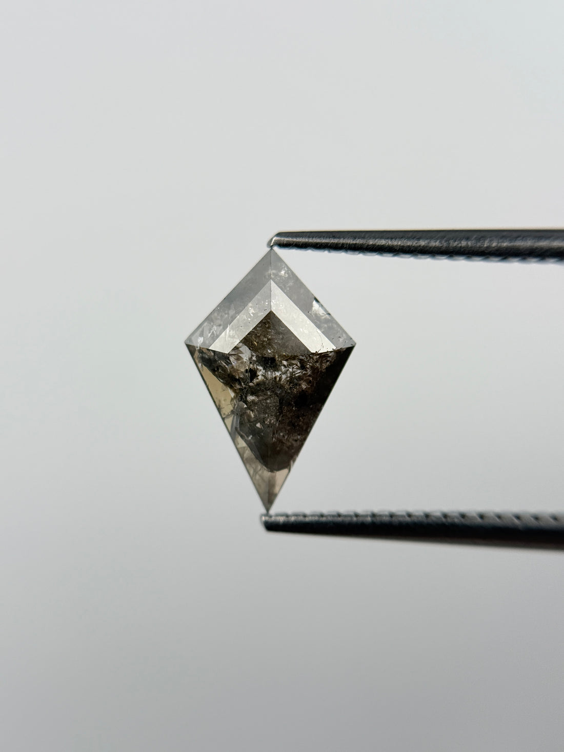 1.40 Ct Kite Rose Cut  Grey / Brown Natural Salt and Pepper Diamond