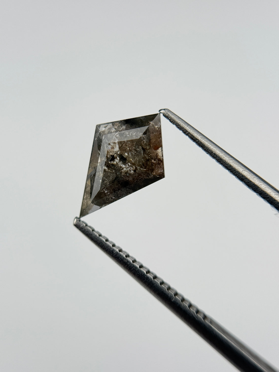 1.40 Ct Kite Rose Cut  Grey / Brown Natural Salt and Pepper Diamond