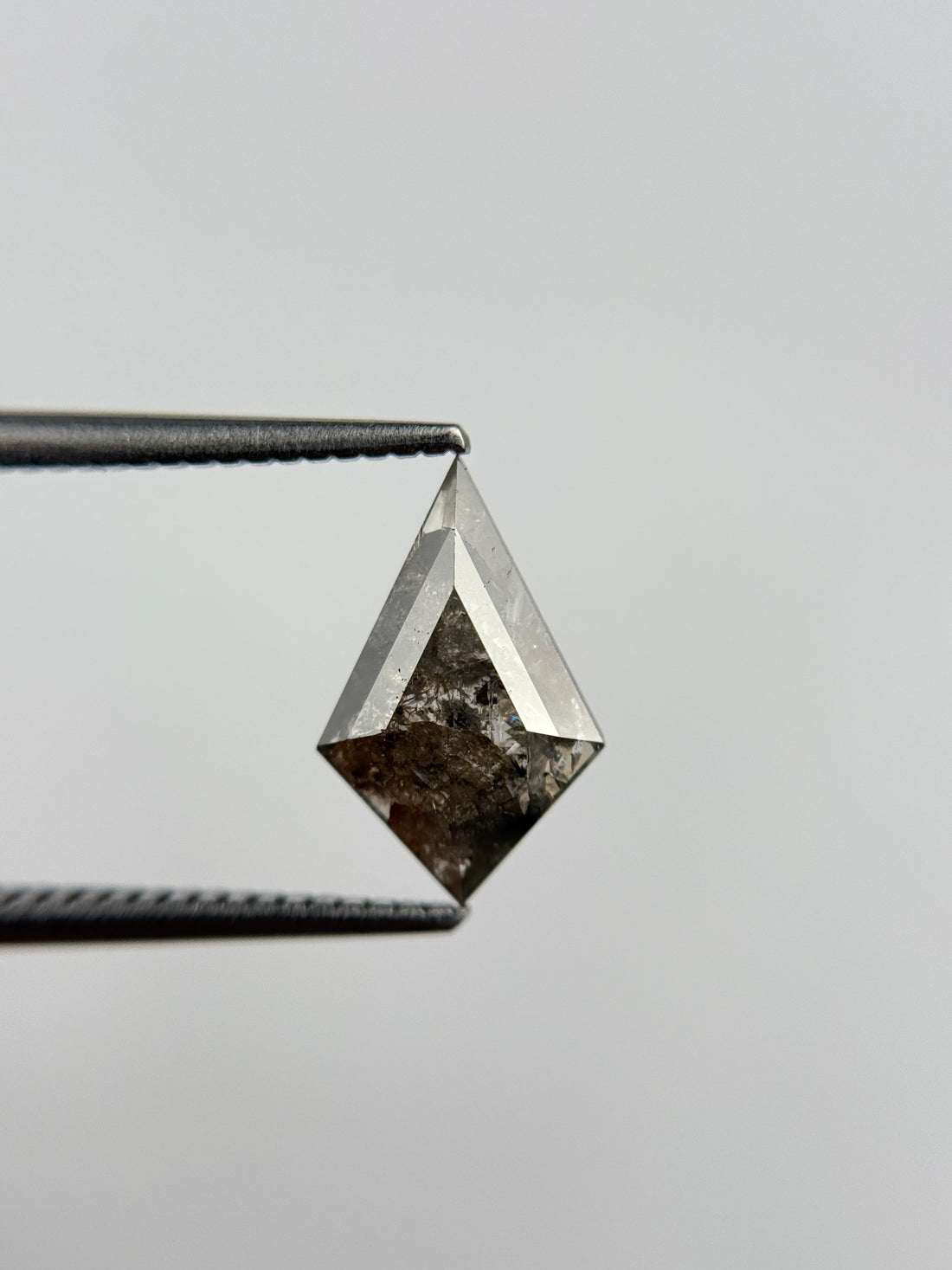 1.40 Ct Kite Rose Cut  Grey / Brown Natural Salt and Pepper Diamond