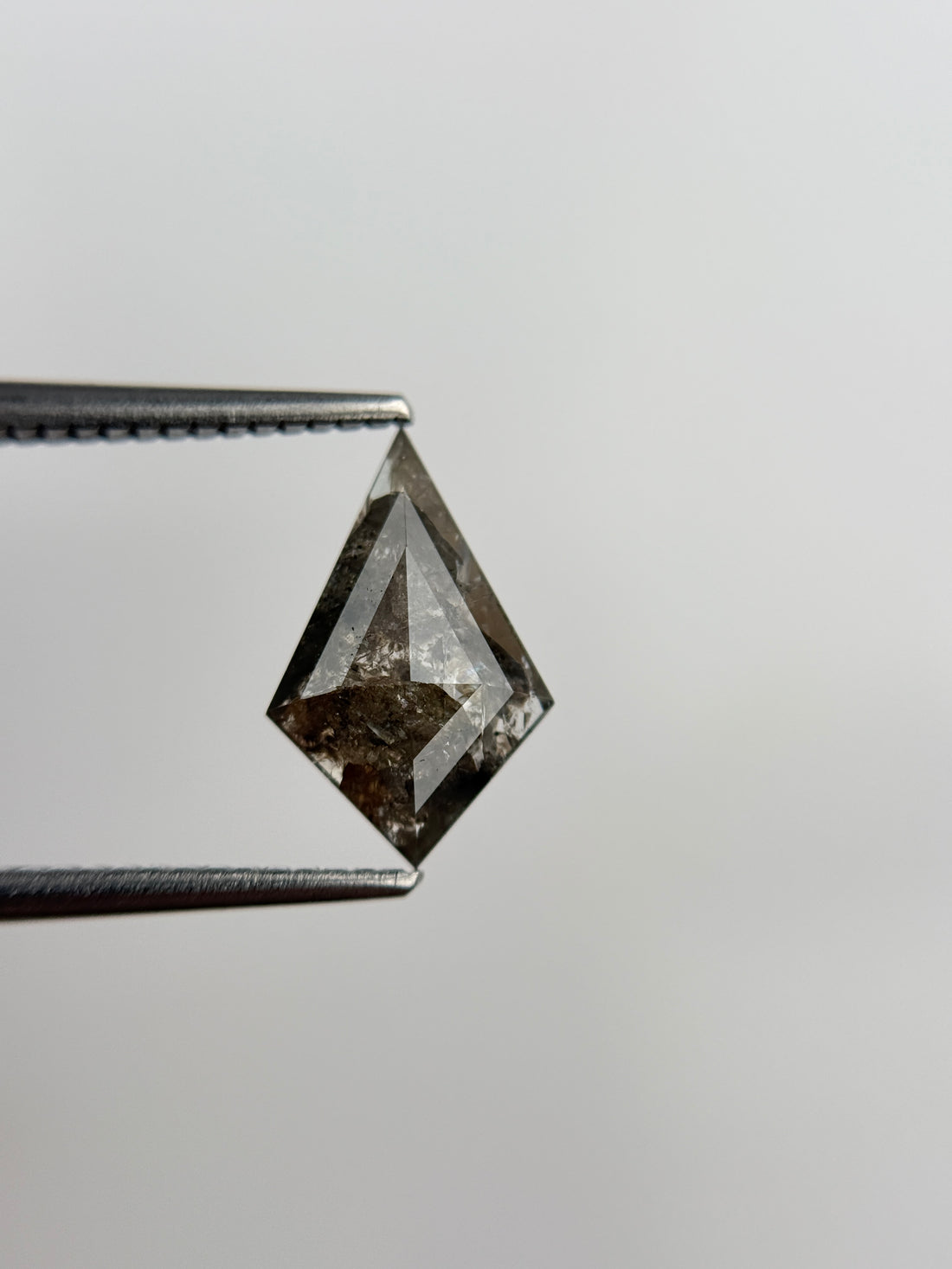 1.40 Ct Kite Rose Cut  Grey / Brown Natural Salt and Pepper Diamond