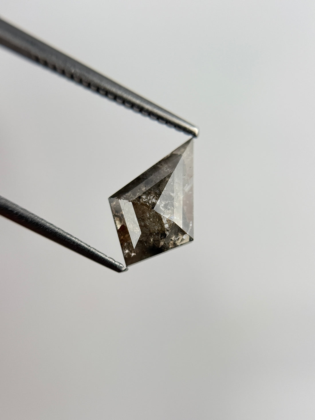 1.40 Ct Kite Rose Cut  Grey / Brown Natural Salt and Pepper Diamond