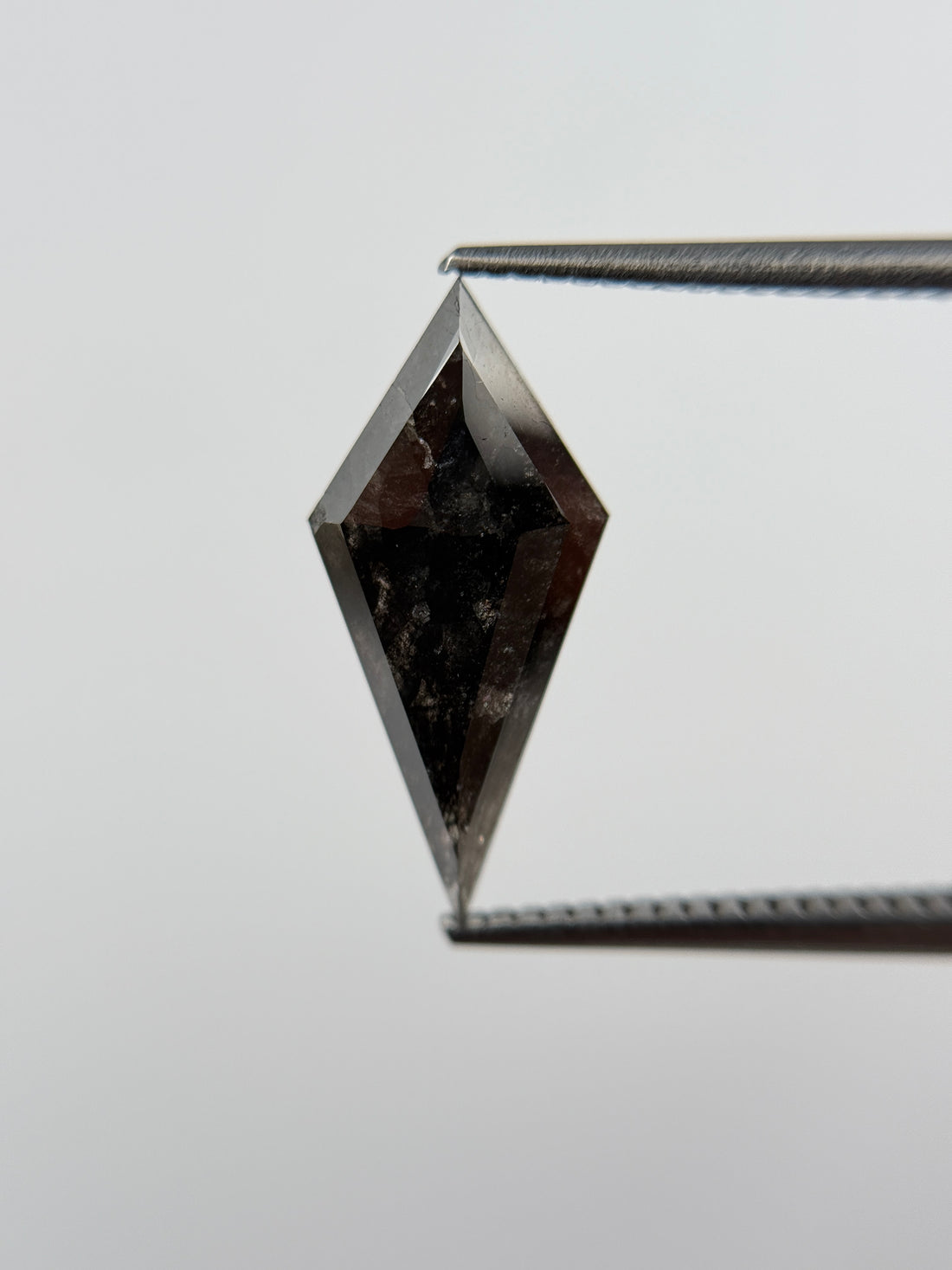 2.44 Ct Kite Rose Cut  Grey Natural Salt and Pepper Diamond