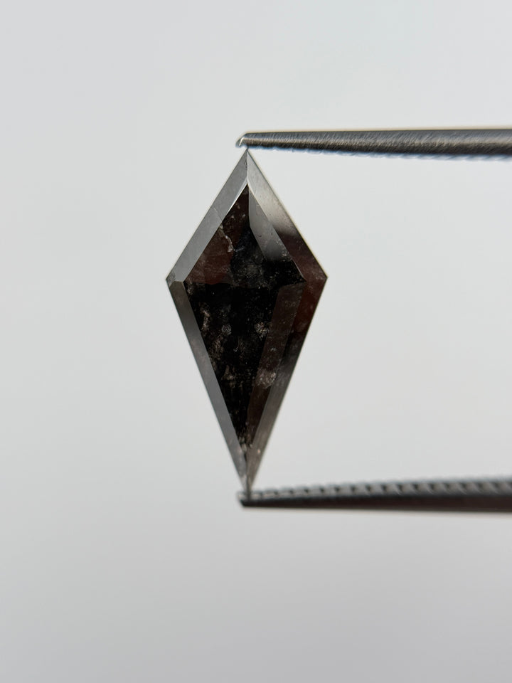 2.44 Ct Kite Rose Cut  Grey Natural Salt and Pepper Diamond