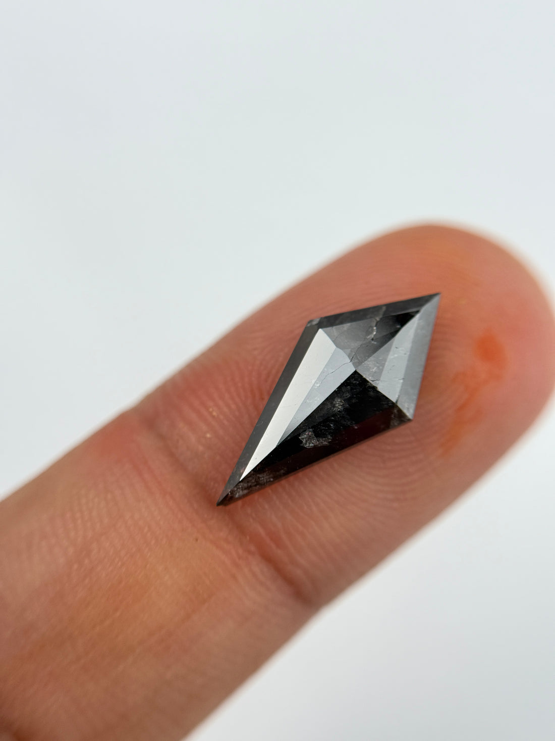 2.44 Ct Kite Rose Cut  Grey Natural Salt and Pepper Diamond