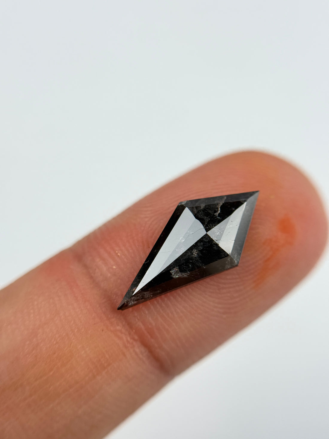 2.44 Ct Kite Rose Cut  Grey Natural Salt and Pepper Diamond