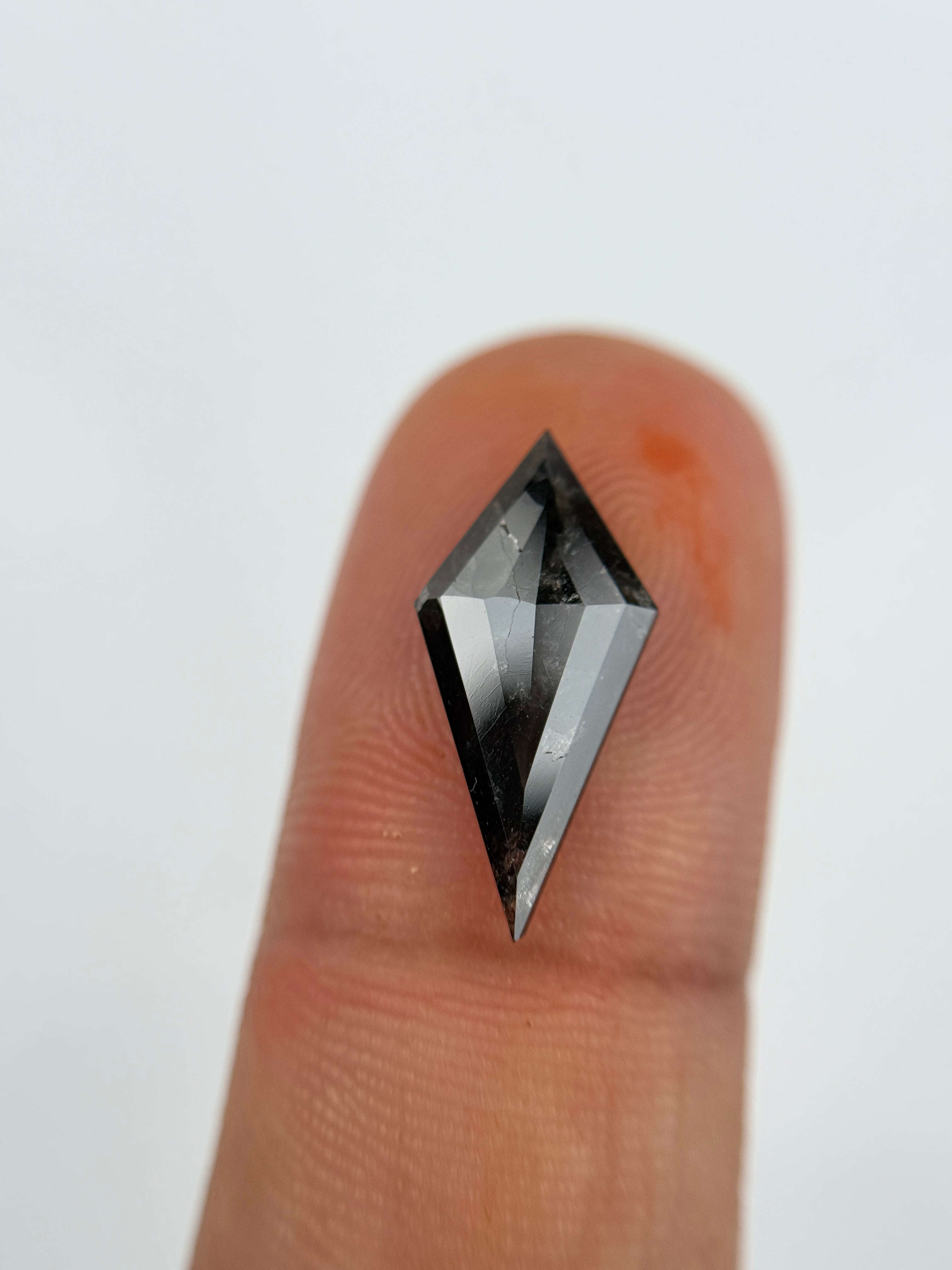 2.44 Ct Kite Rose Cut  Grey Natural Salt and Pepper Diamond