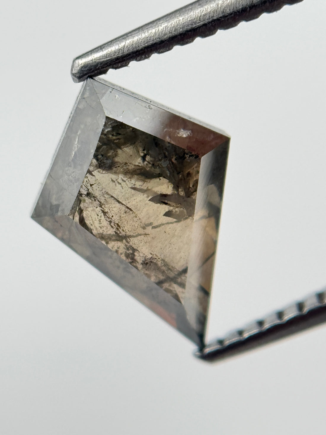 1.66 Ct Kite Rose Cut Brown Natural Salt and Pepper Diamond