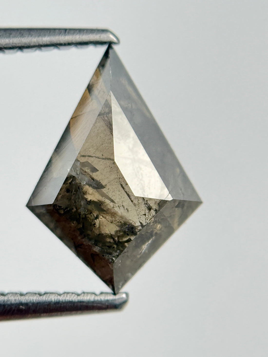 1.66 Ct Kite Rose Cut Brown Natural Salt and Pepper Diamond