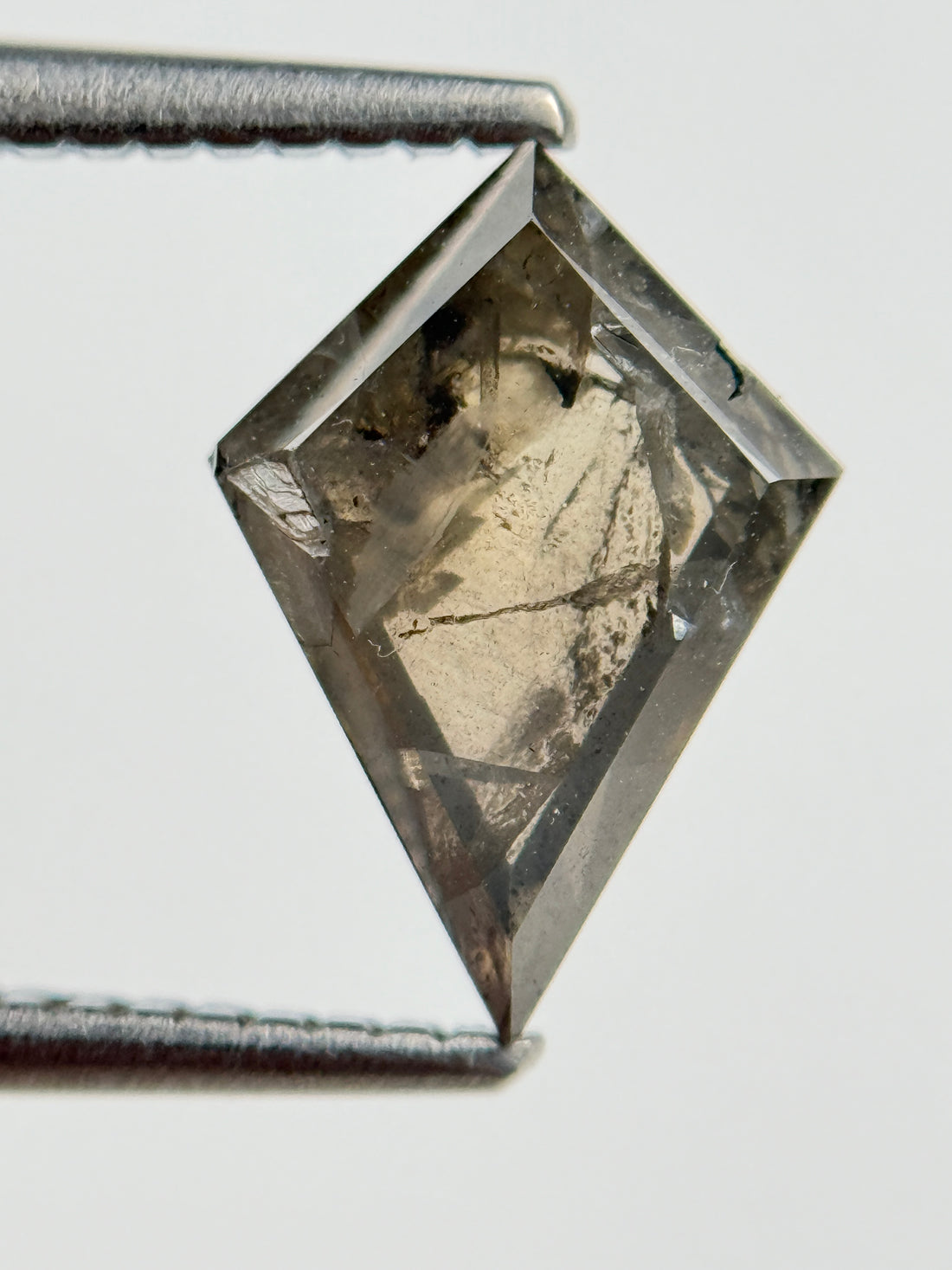 1.66 Ct Kite Rose Cut Brown Natural Salt and Pepper Diamond