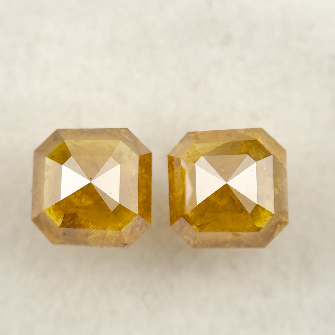 1.10 Ct Emerald Rose Cut Yellow Natural Salt and Pepper Diamond