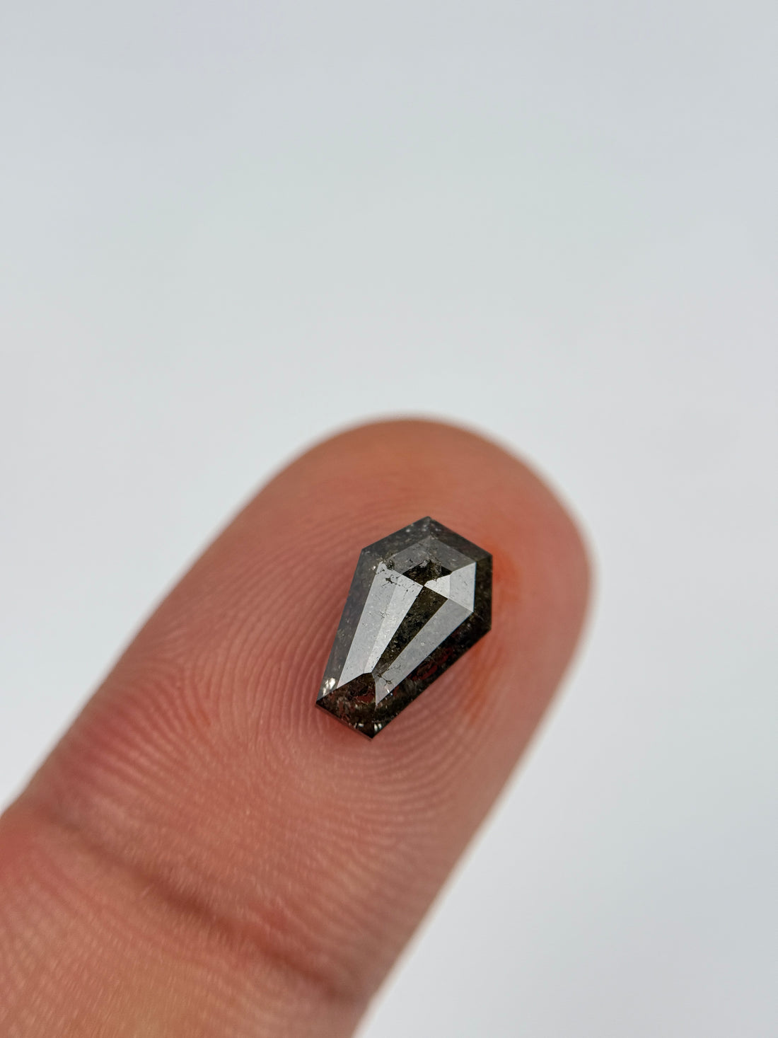 1.49 Ct Coffin Rose Cut Brown Natural Salt and Pepper Diamond