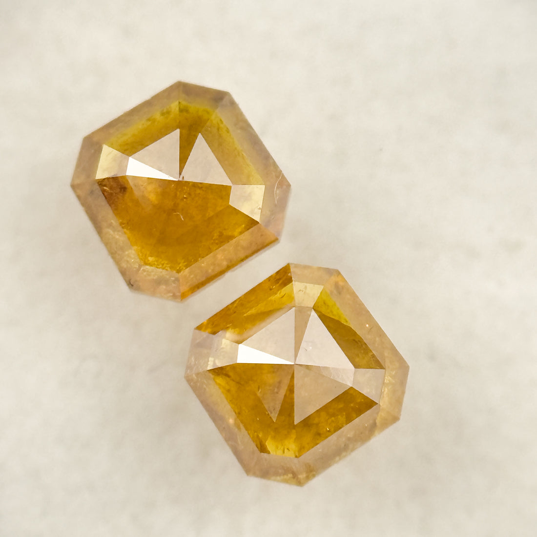 1.10 Ct Emerald Rose Cut Yellow Natural Salt and Pepper Diamond