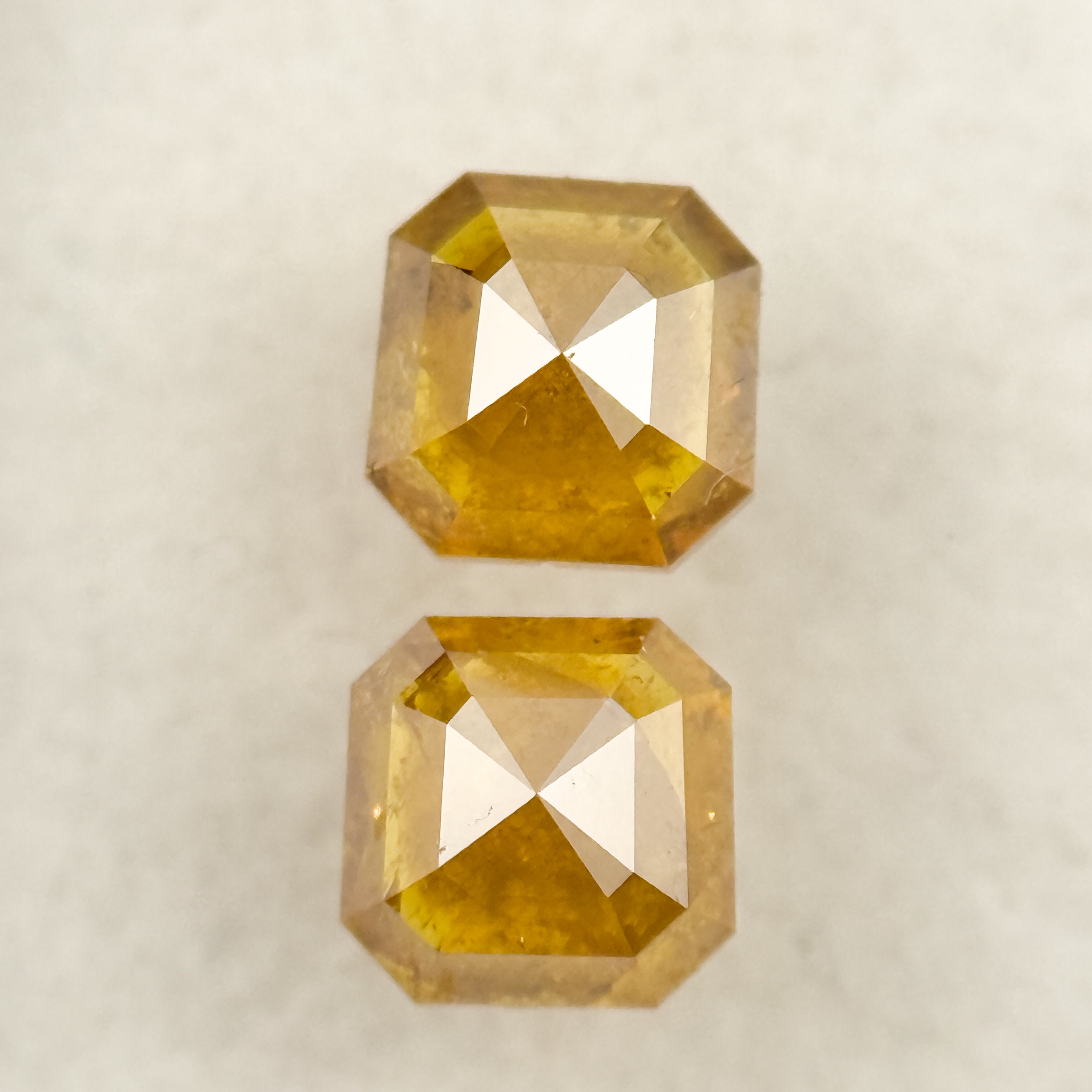 1.10 Ct Emerald Rose Cut Yellow Natural Salt and Pepper Diamond