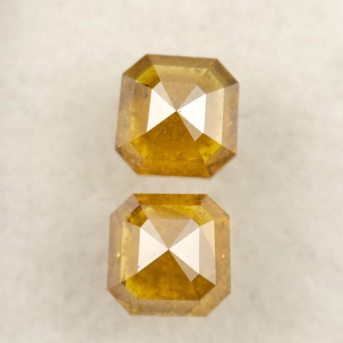 1.10 Ct Emerald Rose Cut Yellow Natural Salt and Pepper Diamond