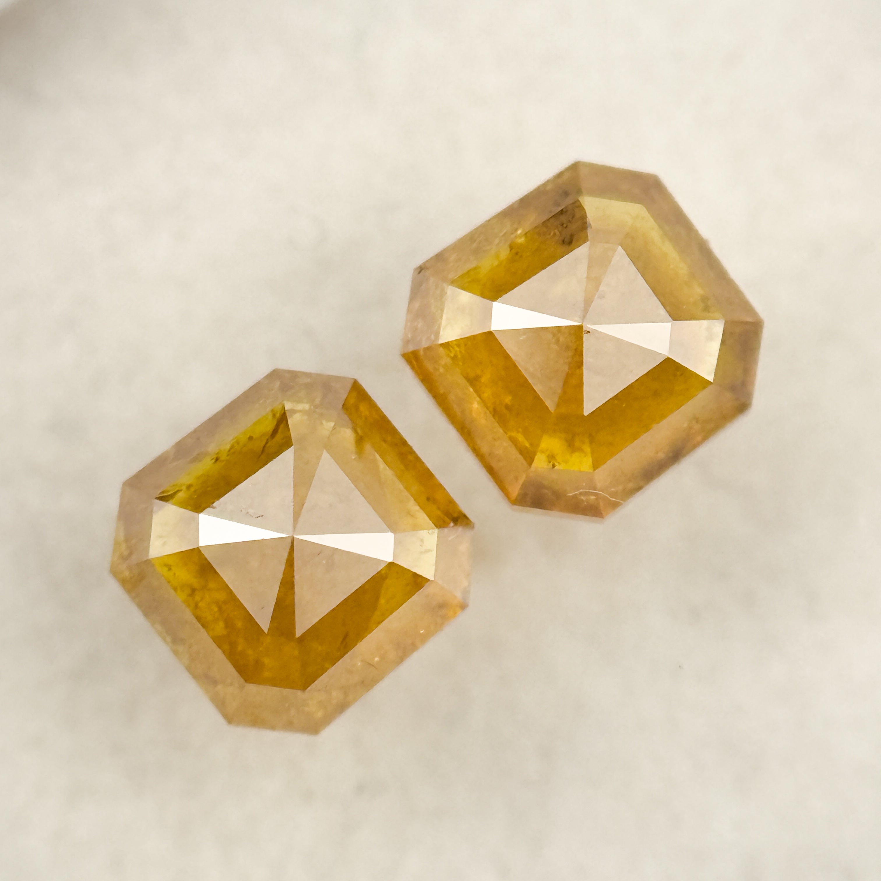 1.10 Ct Emerald Rose Cut Yellow Natural Salt and Pepper Diamond