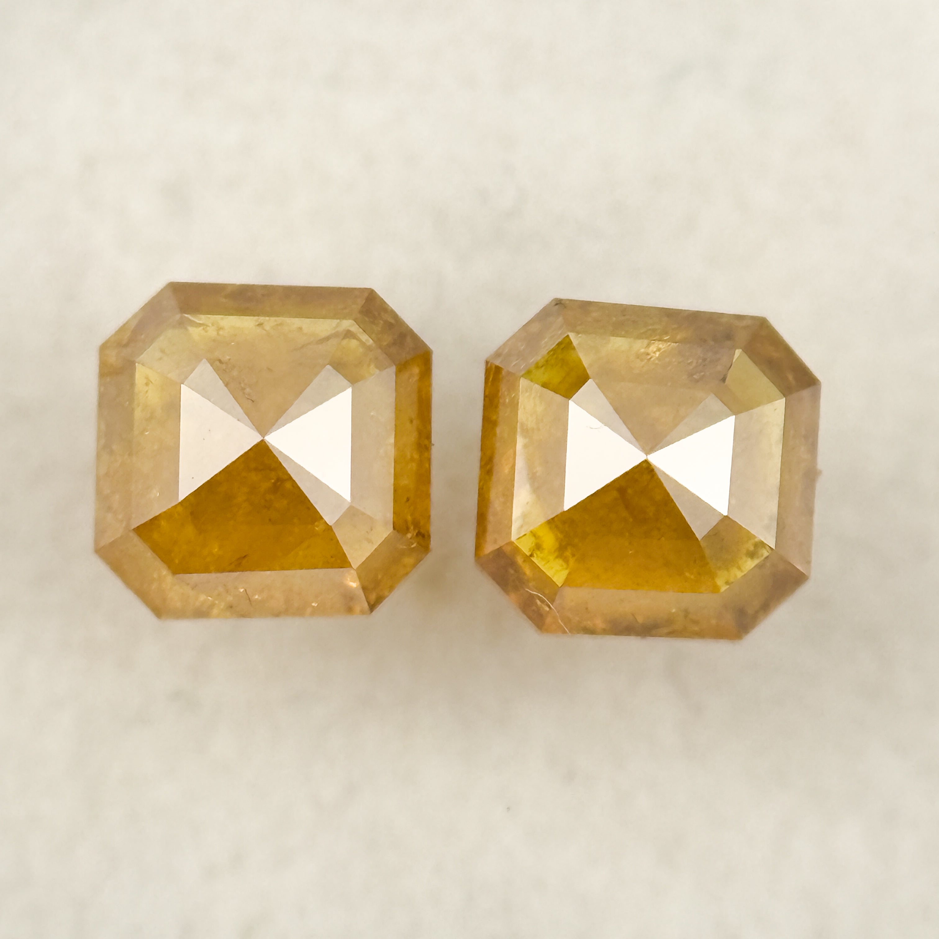 1.10 Ct Emerald Rose Cut Yellow Natural Salt and Pepper Diamond