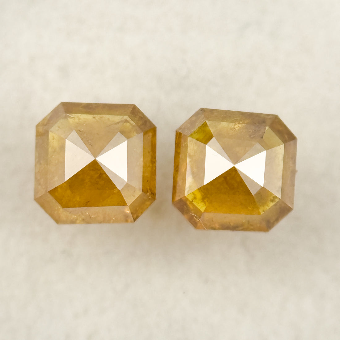 1.10 Ct Emerald Rose Cut Yellow Natural Salt and Pepper Diamond