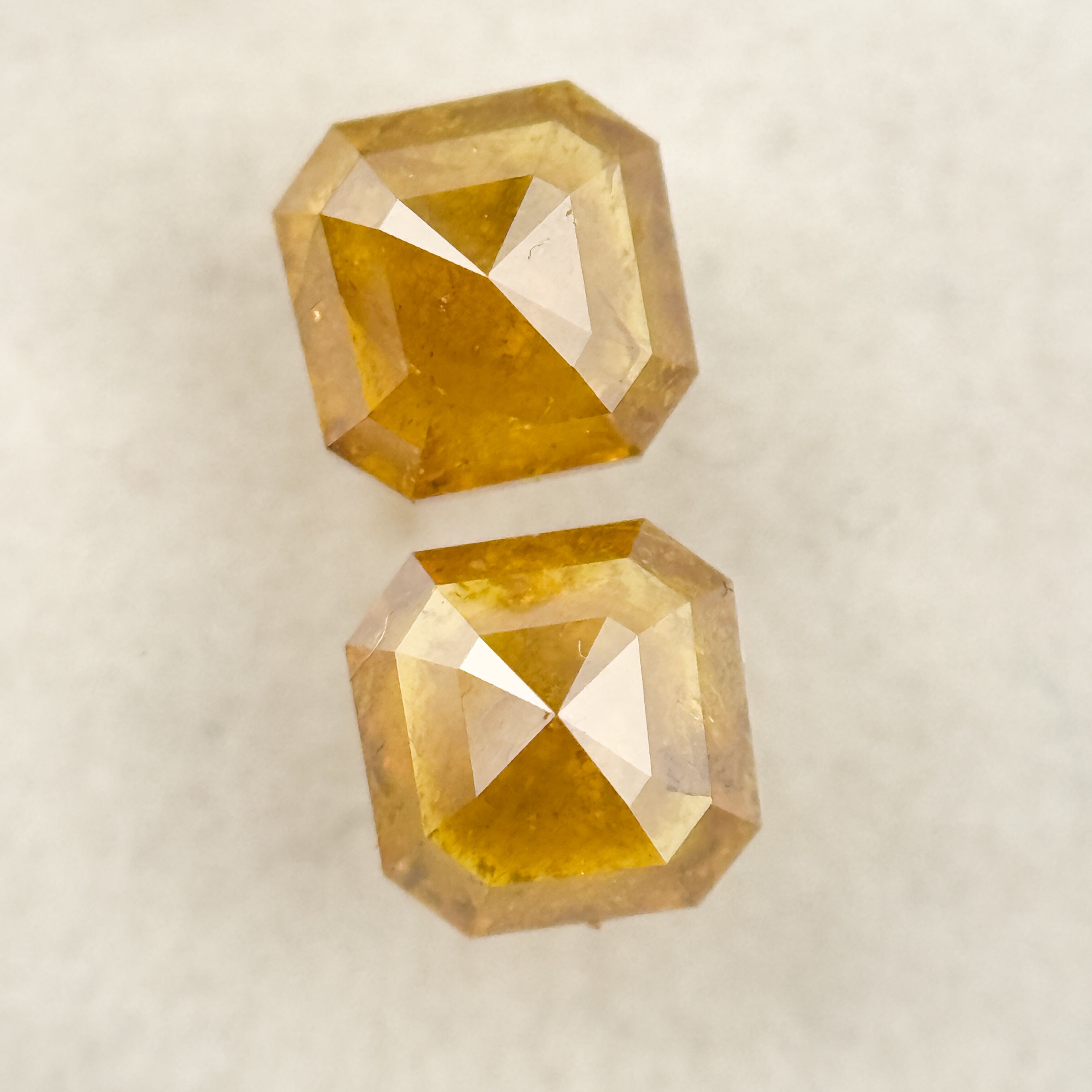 1.10 Ct Emerald Rose Cut Yellow Natural Salt and Pepper Diamond