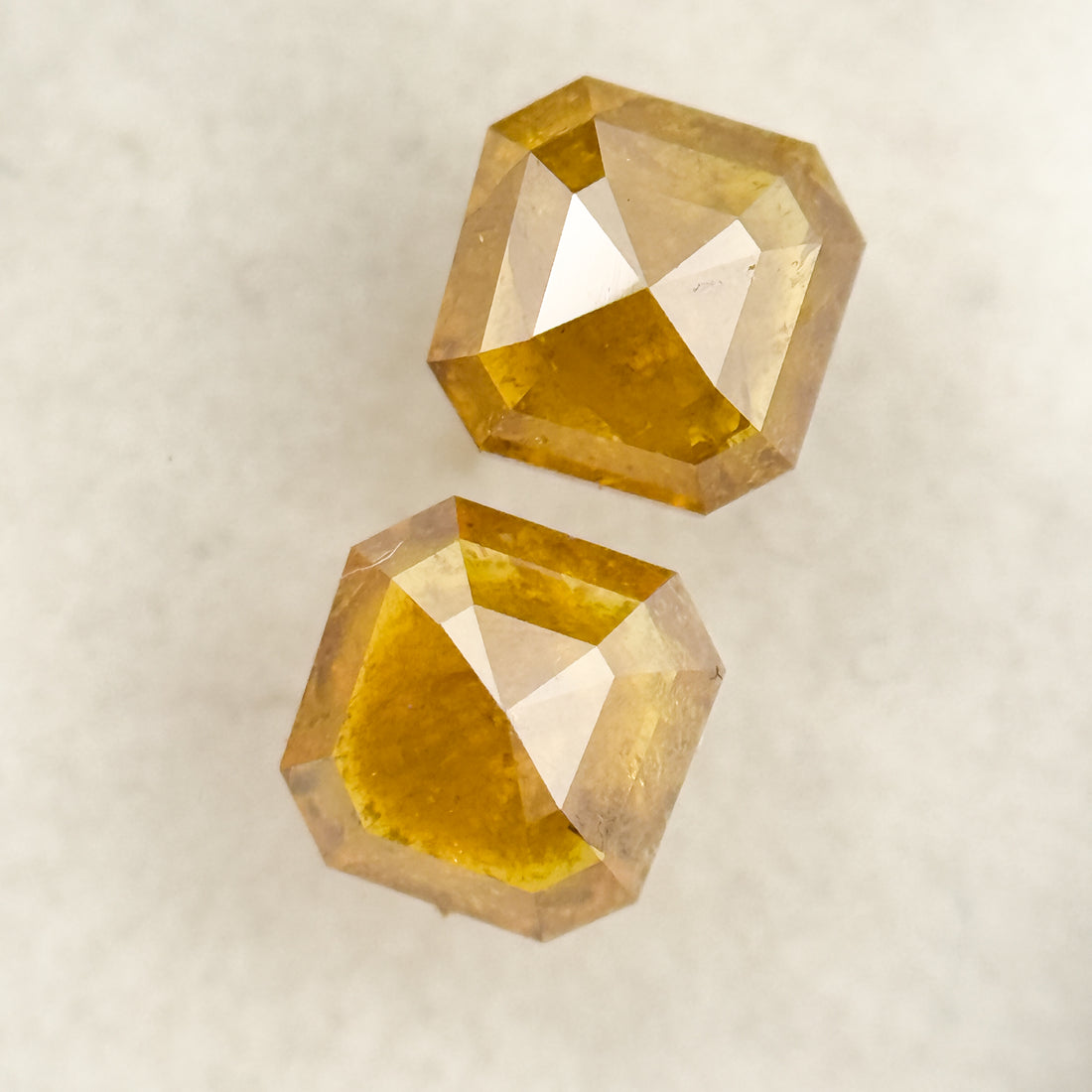1.10 Ct Emerald Rose Cut Yellow Natural Salt and Pepper Diamond