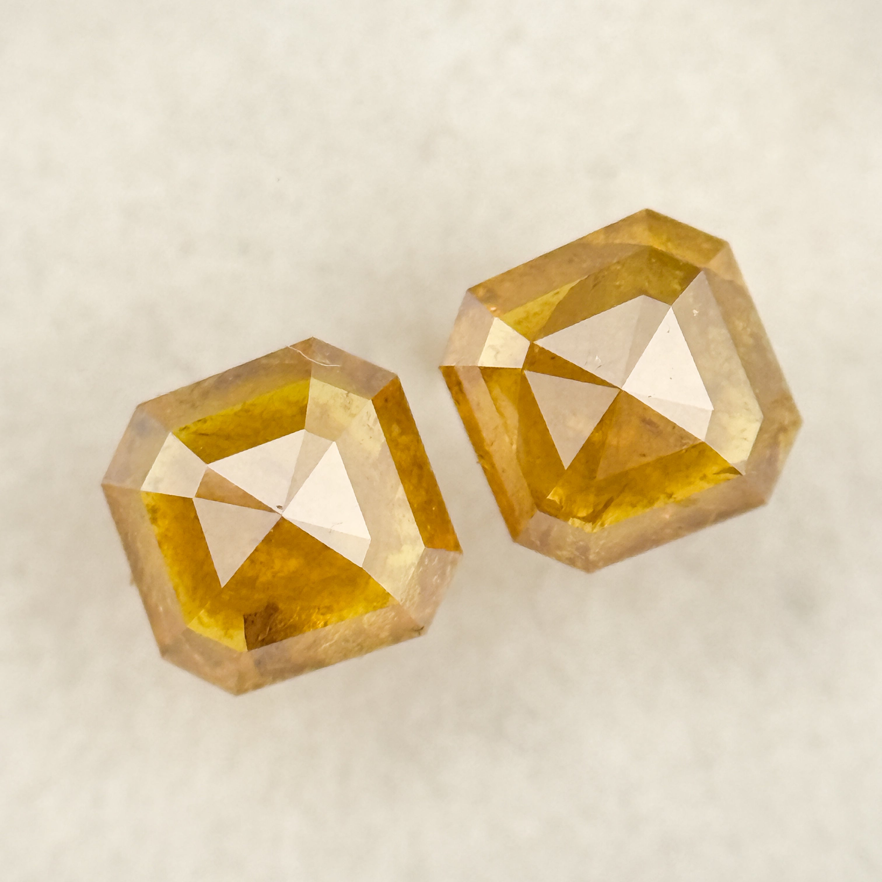 1.10 Ct Emerald Rose Cut Yellow Natural Salt and Pepper Diamond