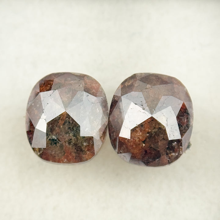 1.81 Ct Oval Rose Cut Red Natural Galaxy Diamond Pair
