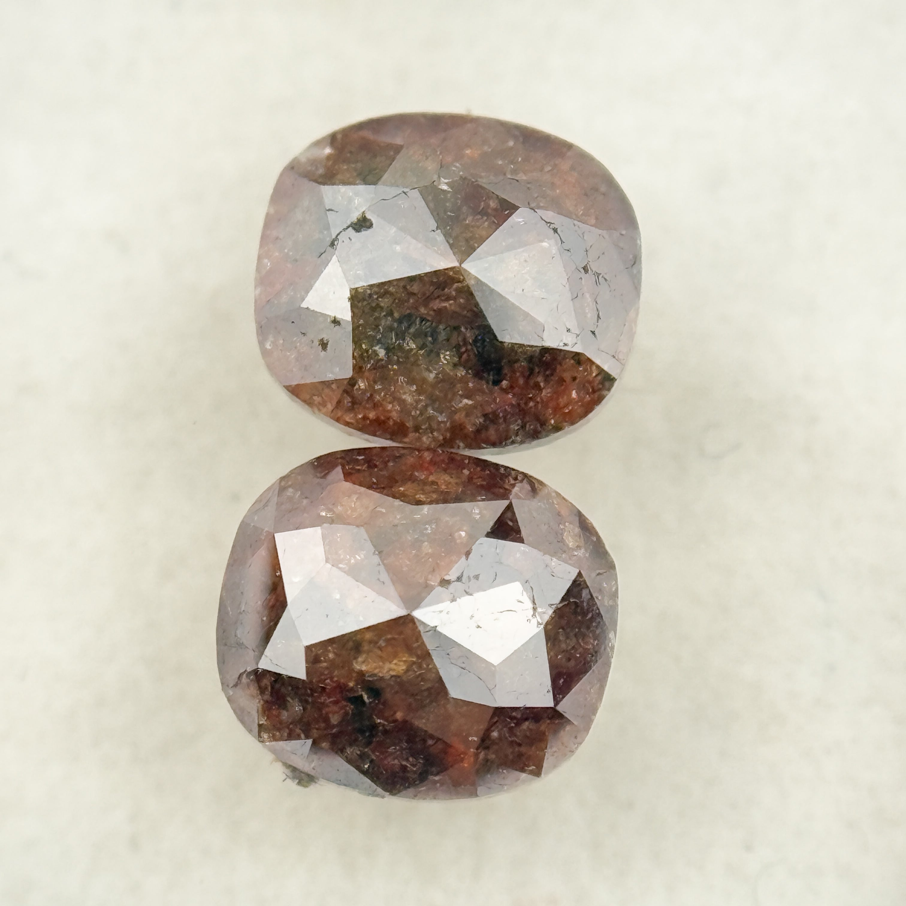 1.81 Ct Oval Rose Cut Red Natural Galaxy Diamond Pair