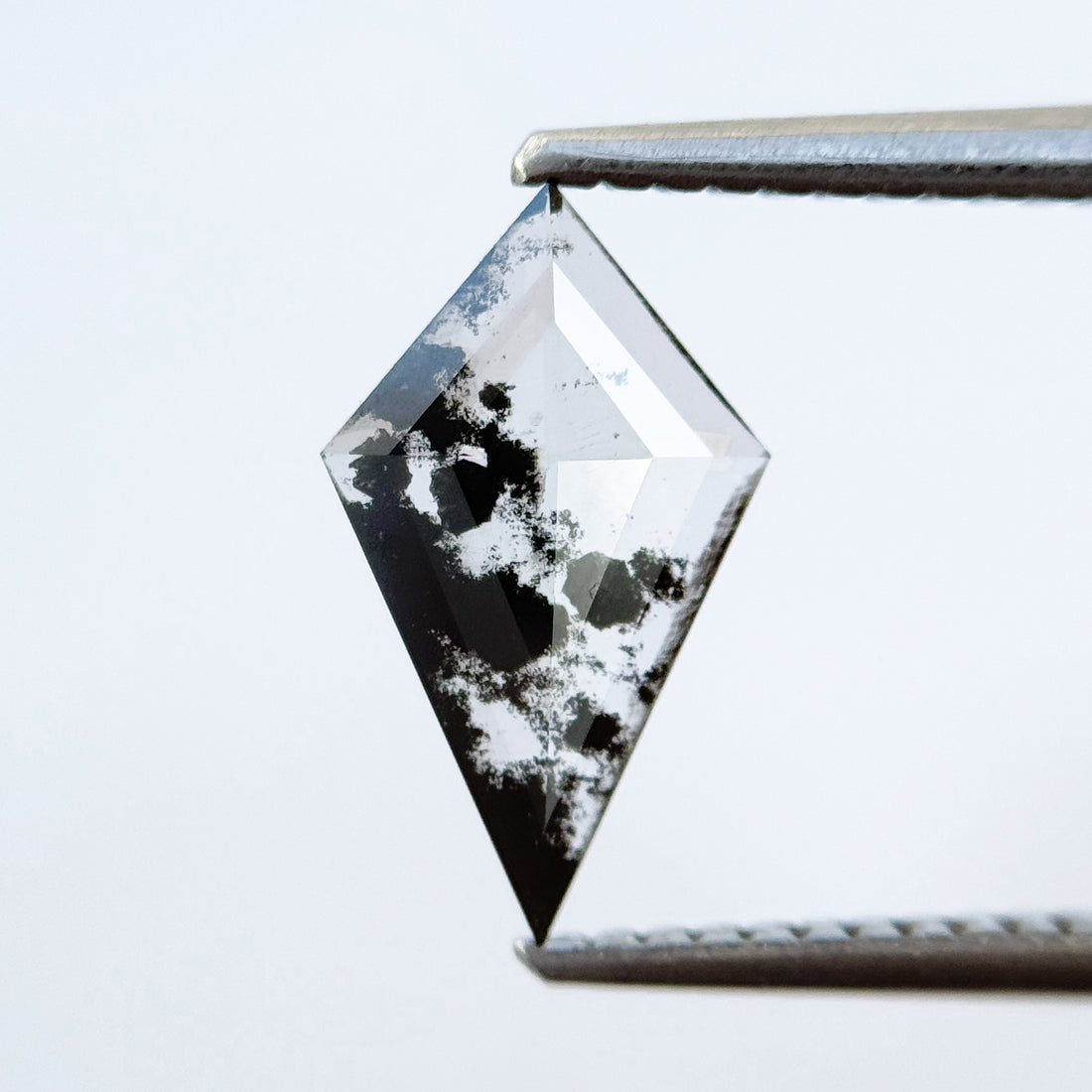 0.66 Ct Kite Rose Cut Grey Natural Salt and Pepper Diamond