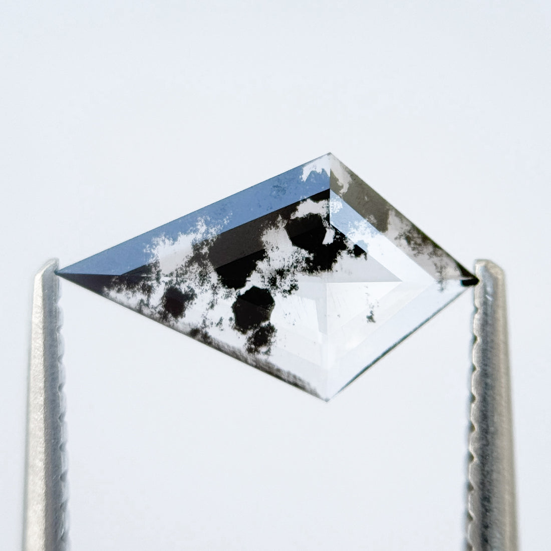 0.66 Ct Kite Rose Cut Grey Natural Salt and Pepper Diamond