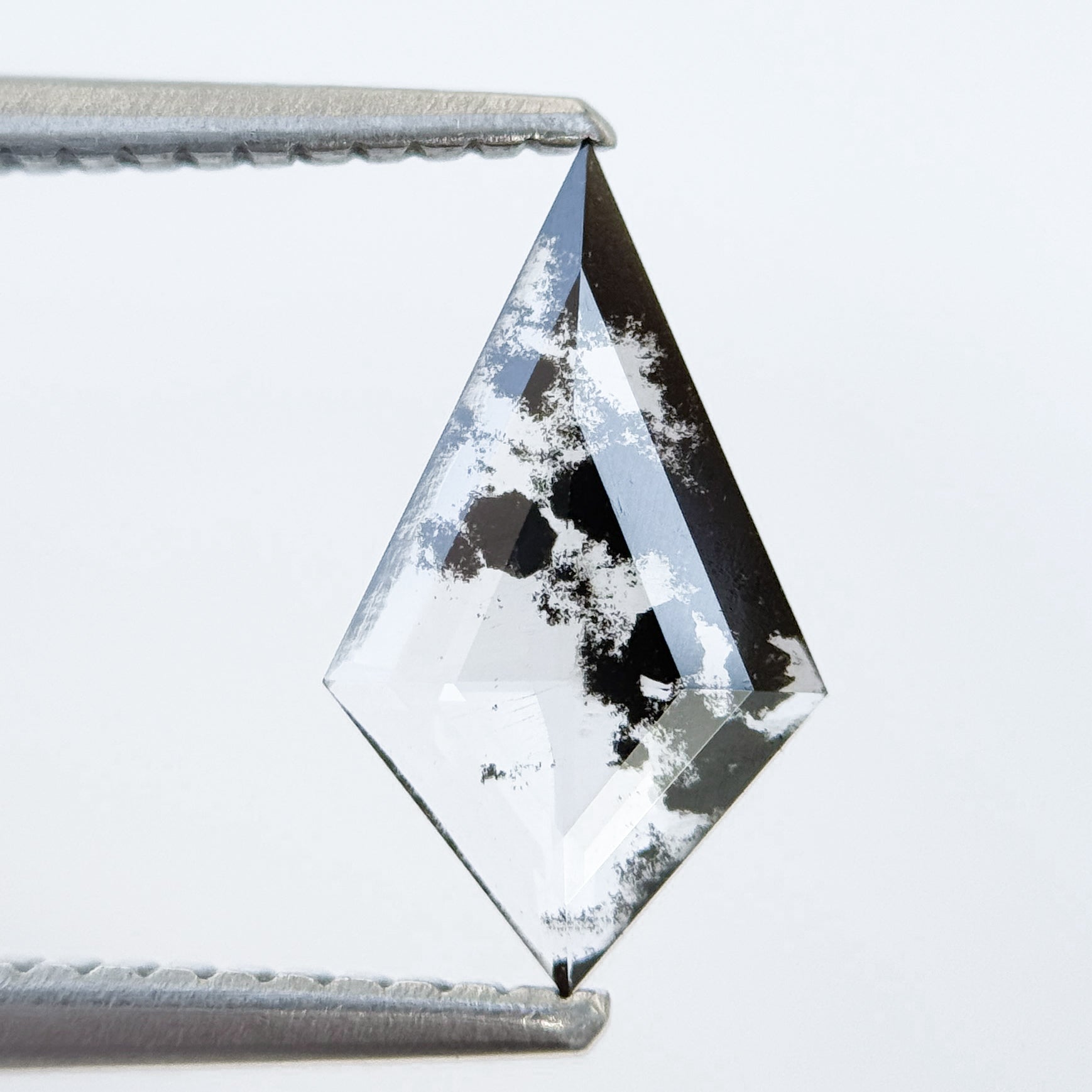 0.66 Ct Kite Rose Cut Grey Natural Salt and Pepper Diamond